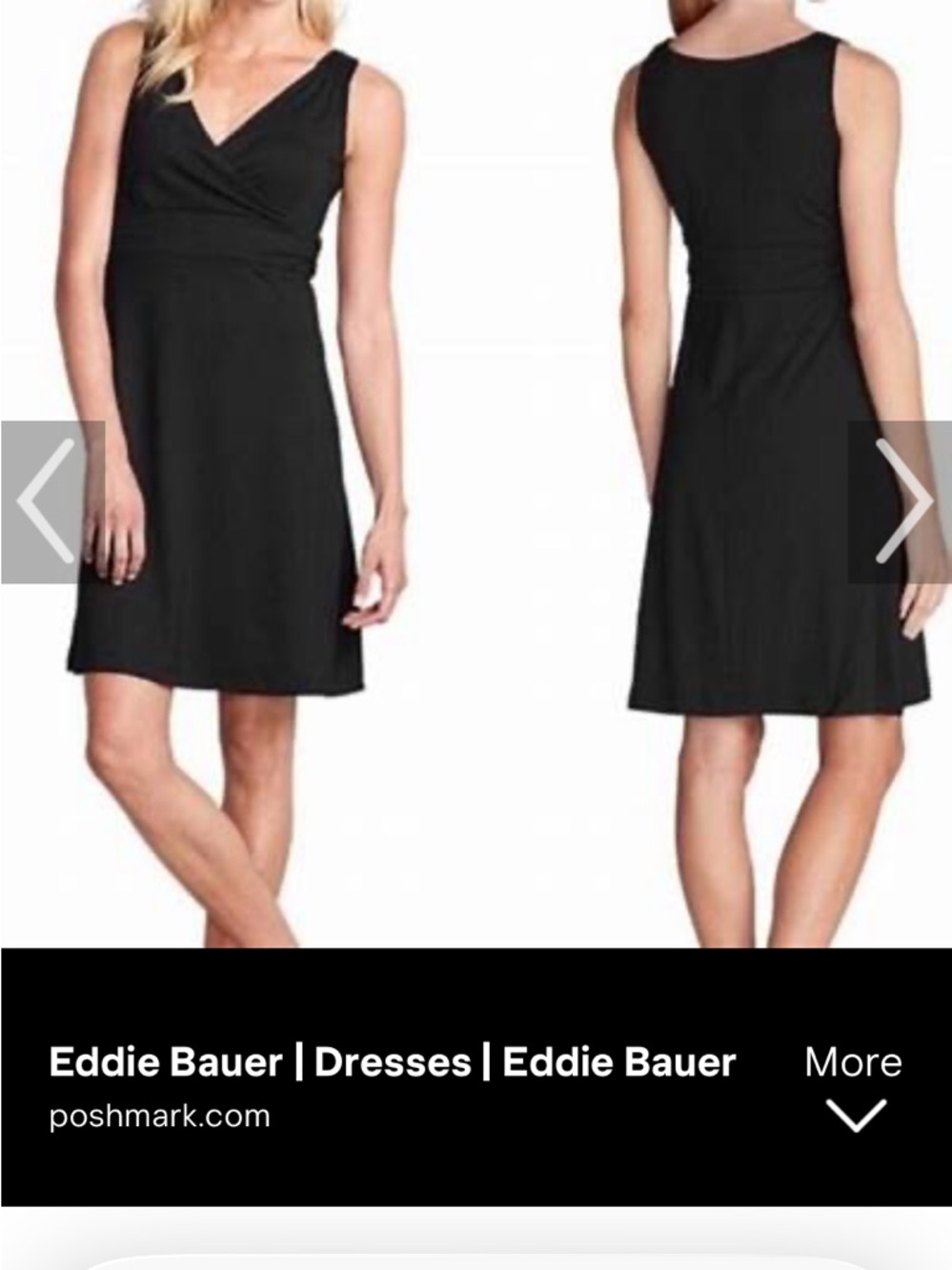 Eddie Bauer Black Sleeveless Midi Wrap Dress